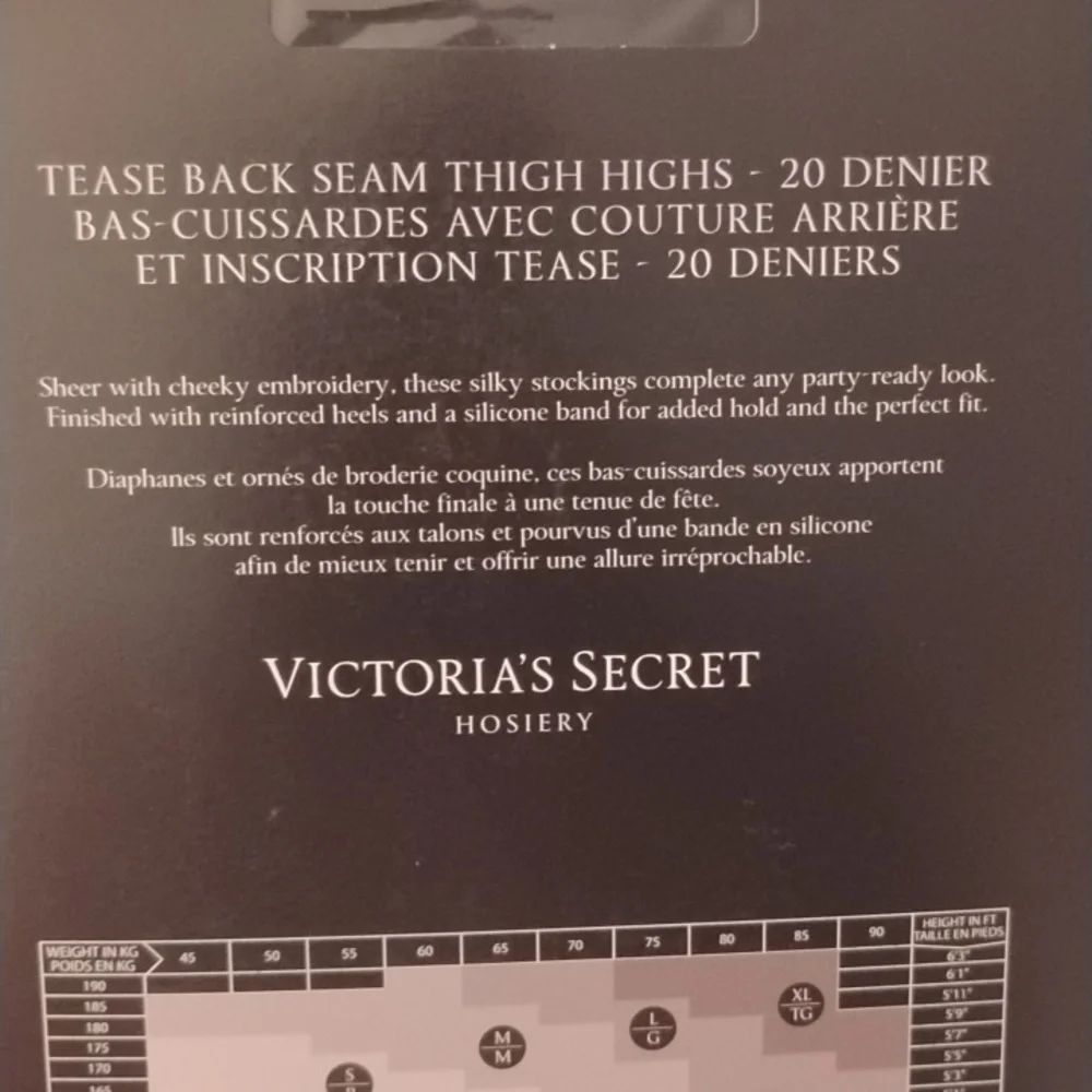 Victoria's Secret Black Thigh Highs with Back Seam Love Me Tease Me